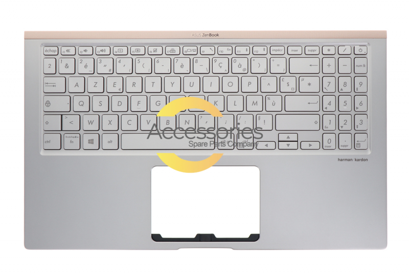 Teclado plateado retroiluminado francés ZenBook Asus