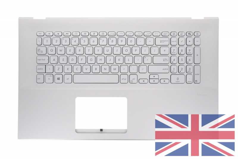 Teclado reino unido retroiluminado plateado Asus VivoBook