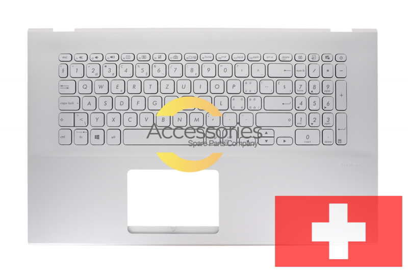 Asus Silver backlit Swiss QWERTZ backlit silver keyboard