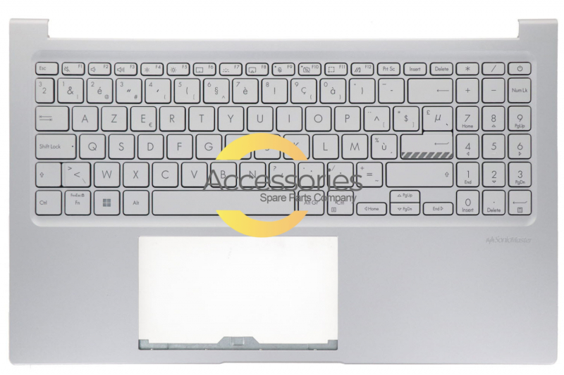 Teclado plateado retroiluminado belga Vivobook Asus