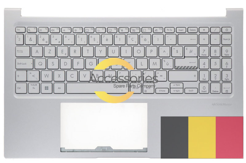 Teclado plateado retroiluminado belga Vivobook Asus