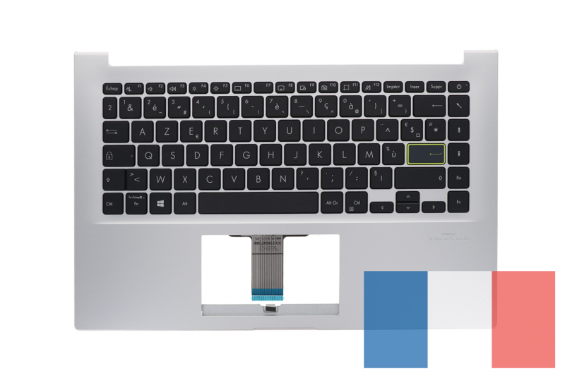 Teclado plateado frances de repuesto para Asus - 90NB0Q08-R32FR0