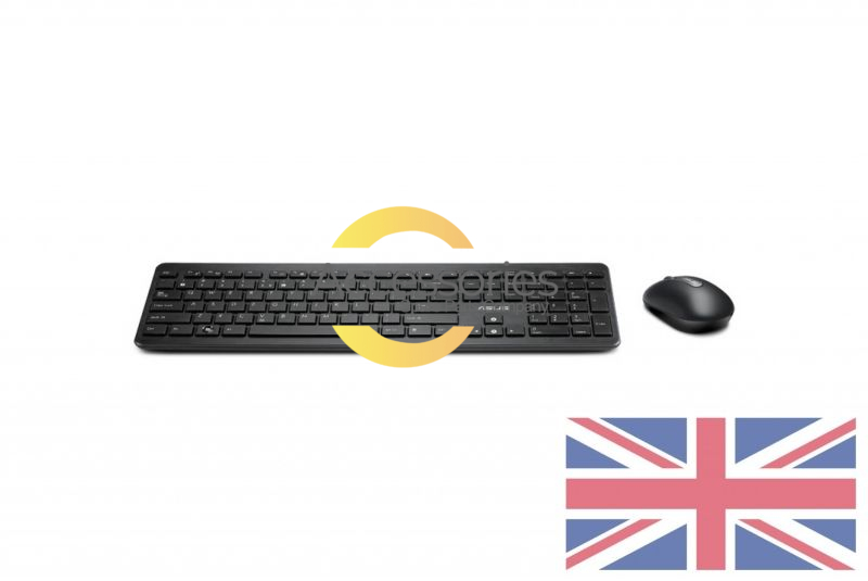Teclado negro QWERTY Británico W2000 y mouse Asus