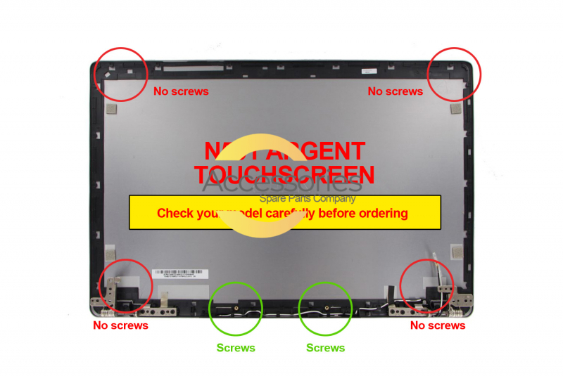 Cubierta LCD táctil plateado 15 pulgadas para ZenBook Asus