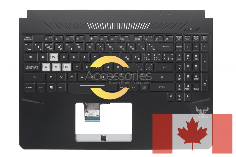 Teclado negro retroiluminado canadiense Asus