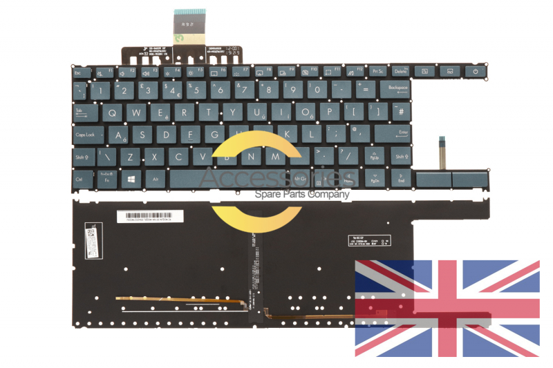 Teclado azul retroiluminado Inglés Pro Duo Asus