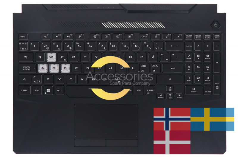 Teclado escandinavo negro retroiluminado TUF Gaming Asus