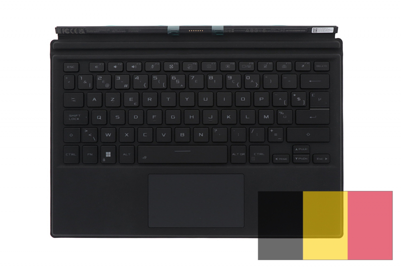 Teclado negro retroiluminado desmontable belga ROG Asus Teclado negro retroiluminado desmontable AZERTY Belga ROG Asus