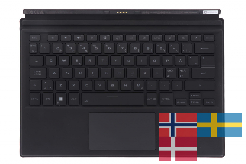 Teclado negro retroiluminado desmontable nórdico ROG Asus Teclado negro retroiluminado desmontable nórdico ROG Asus