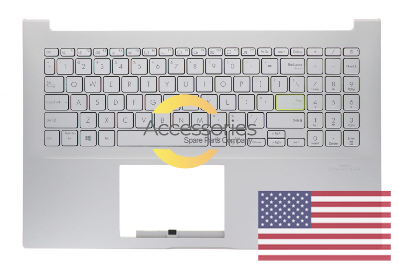 Teclado plateado retroiluminado americano VivoBook Asus