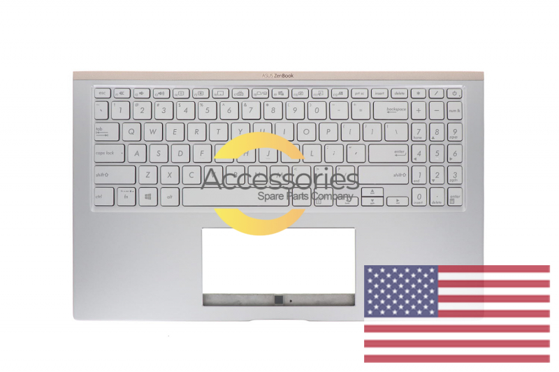 Teclado retroiluminado plateado americano Zenbook Asus