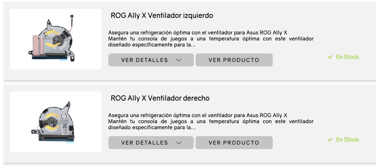 ROG Ally X ventilador