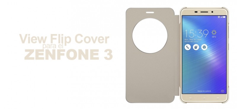 Estuche dorado View Flip para su ZenFone 3