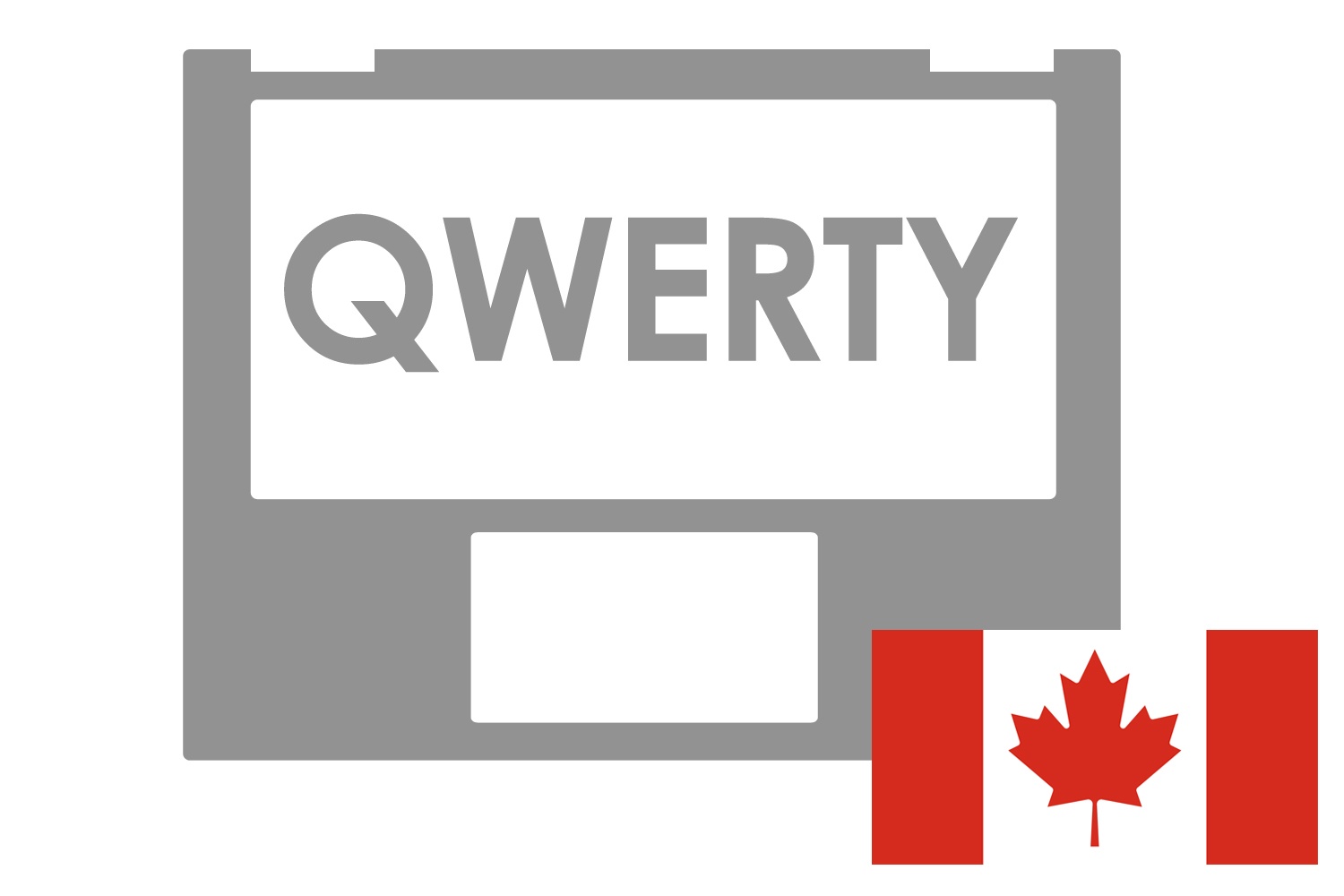 Teclado gris QWERTY canadiense